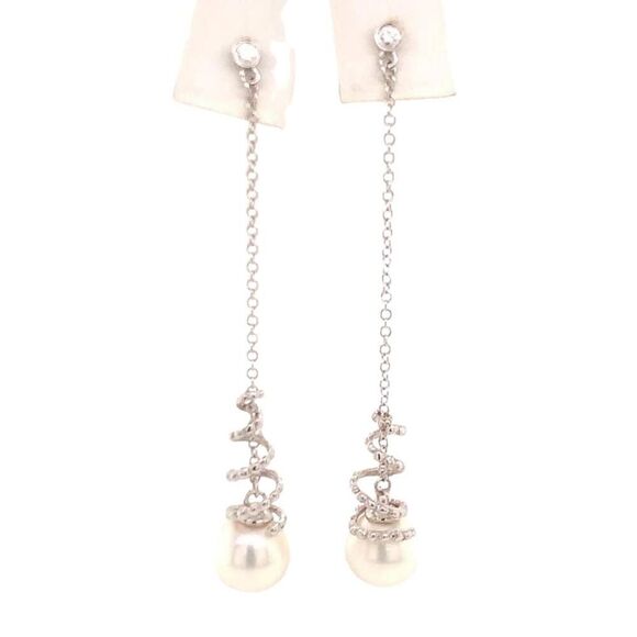 Akoya Pearl Earrings 14 KT Gold Certified $999 013431 - Picture 10 of 11